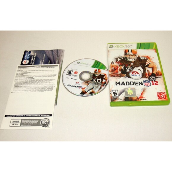 Madden NFL 12, Xbox 360 Video Game, Microsoft With Papers - Picture 1 of 2